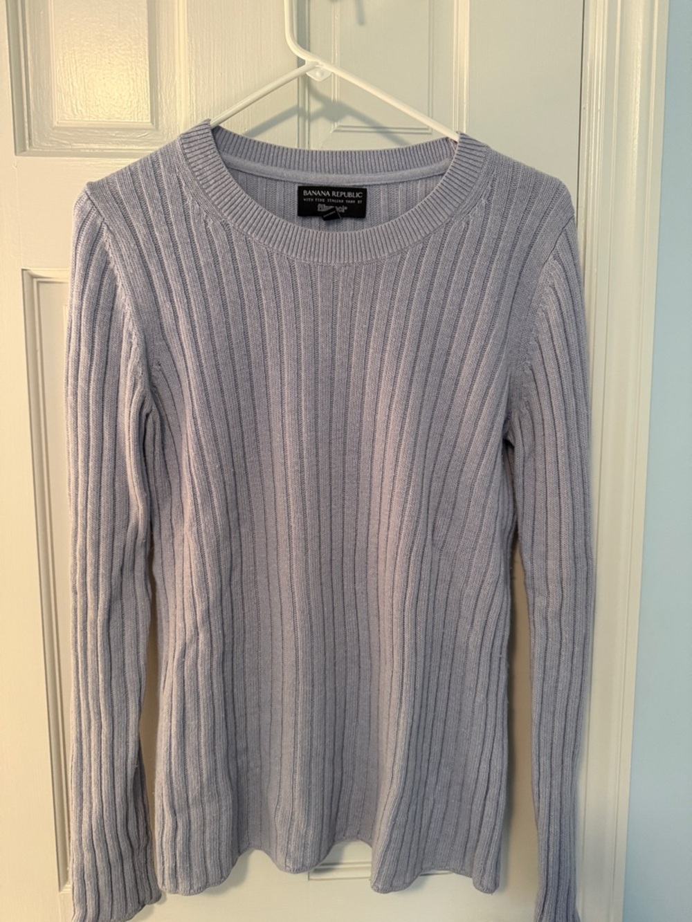 Banana Republic Blue/Gray Ribbed Crewneck Sweater